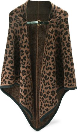 Kurt Geiger Womens Jacquard Ruana - Brown Fabric - One Size