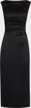 Aidan Mattox Sleeveless Stretch Mikado Midi Dress