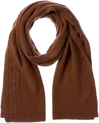 Bruno Magli Cable Border Cashmere Scarf
