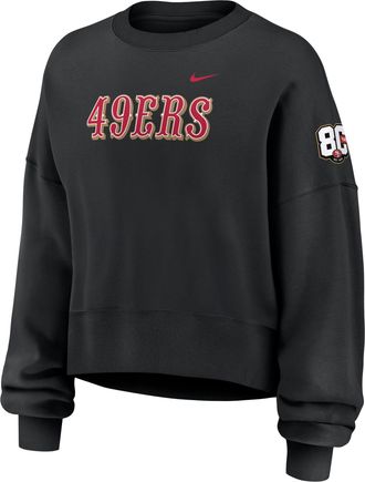 Nike San Francisco 49ers 80th Anniversary Phoenix Nike Womens NFL Pullover Crew in Black | 01D700A9B-WKR