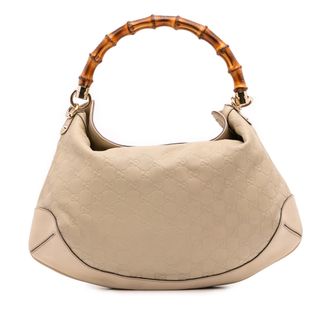 Gucci Pre-owned Womens New Bamboo Hobo - Nude Leather - One Size