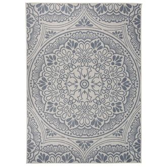 Berkfield Home Outdoor Flatweave Rug 200x280 cm Blue Pattern | Size: Medium