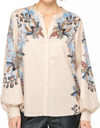 Ivi Seaside Collection Ivi, Overhemden, Dames, Beige, S, 1625 Blouse Temple Flowers