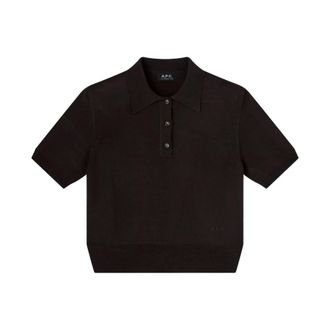 A.P.C. Polo Shirts, male, Brown, Size: 2XL Colin Knitted Polo