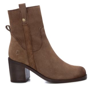 Xti Womens Suede Block Heel Booties Carmela By XTI