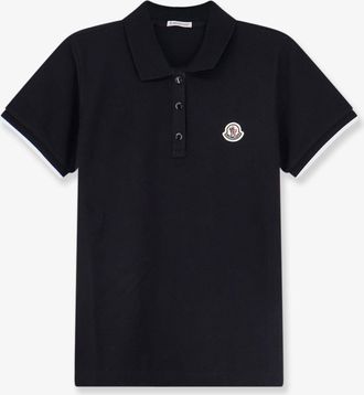 Moncler Polo in cotone con patch logo - MONCLER - gender_Woman