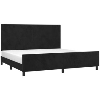 vidaXL Estructura Cama Sin Colch&oacute;n Terciopelo Negro 200x200 Cm Vidaxl