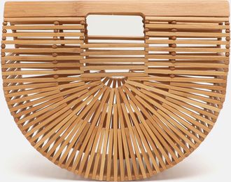 Cult Gaia Ark Brown Bamboo Clutch