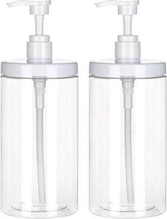 OEM Dispensador De Bomba Recargable, Paquete De 2 Unidades De 1000 Ml (33,8 Oz) Para Jab&oacute;n Transparente Y Desinfectante, Con Abertura Ancha