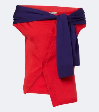 J.W.Anderson Layered off-shoulder wool top