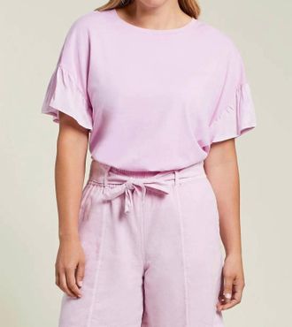 Tribal Crew Neck Drop Shoulder With Frill Tee In Lily