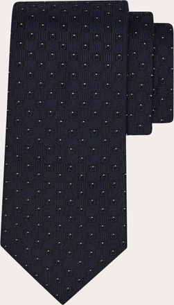 Ferragamo Men Gancini silk jacquard tie Blue