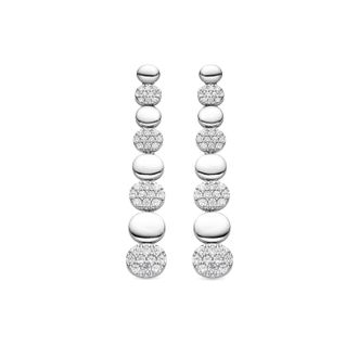 Luxenter oorbellen in 925 sterling zilver en briljant zirkonia met rhodiumafwerking - Cueko