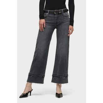 Hudson Rosie Wide Leg Ankle Raw Hem in Asphalt at Nordstrom, Size 2428