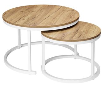 OEM Juego De 2 Mesas De Centro Galen Craft White Loft