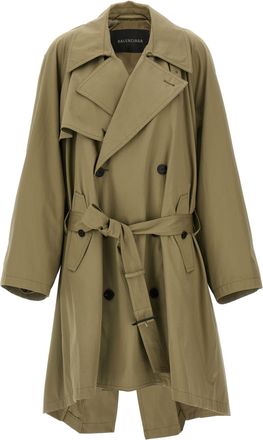 Balenciaga draped Neck Trench Coat