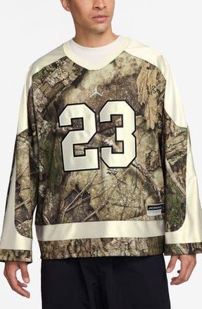 Nike Realtree Camo Brooklyn Fleece Hockey Jersey in 222 Mdoliv/sail at Nordstrom Rack, Size Xx-Large