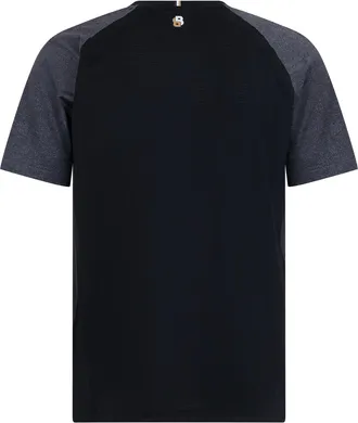HUGO BOSS Mens T-Shirt With Contrasting Sleeves Black Polyester T-Shirts And Polos