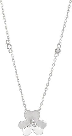 Savvy Cie Jewels Silver Cz Station Necklace