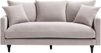 DRAWER Sofá de 3 plazas en tela con patas torneadas - Natural