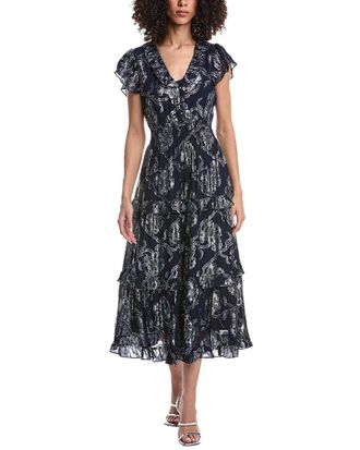 Sail to Sable Ruffle Hem Midi Dress