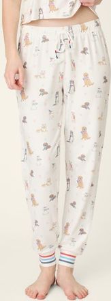 PJ Salvage Red, White & Woof Jersey Pajama Pants in Ivory at Nordstrom, Size X-Small