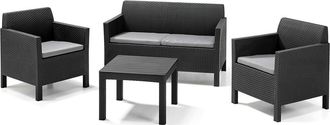Allibert Sillones 65x65x75 Cm + Sofa 75x126x65 Cm + Mesa 59x43 Cm Orlando