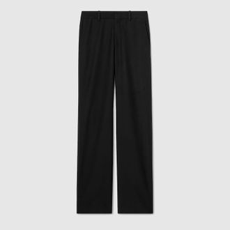 Gucci Wool Silk Twill Pants, Size 44, Black, Ready-to-wear