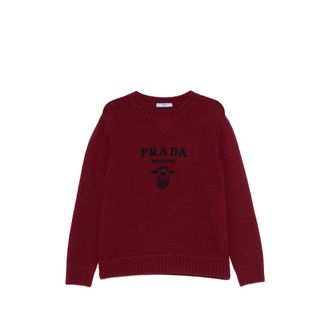Prada Logo-detail Ribbed-knit Sweater