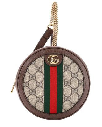 Gucci Brown Gg Coated Canvas Ophidia Round Backpack Mini (Authentic Pre-Loved)