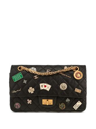 Chanel 2016 2.55 embellished shoulder bag - Zwart