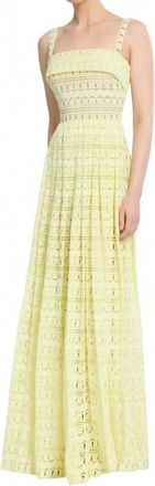 Elie Saab Macrame Long Dress In Yellow