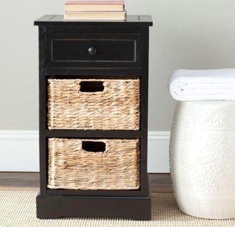 Safavieh Mesa auxiliar en madera de pino, negro