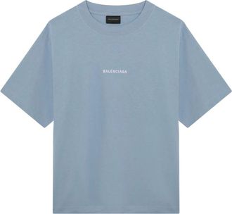 Balenciaga T-Shirts, female, Blue, Size: L Back T-shirt