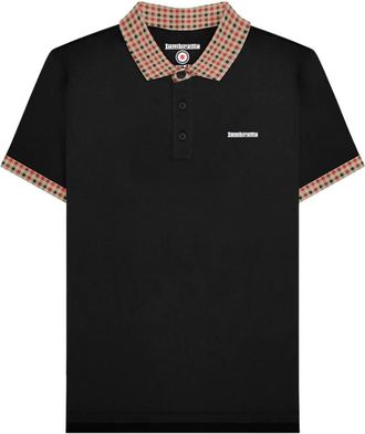 Lambretta Heren SS25 Gingham Poloshirt (Zwart)