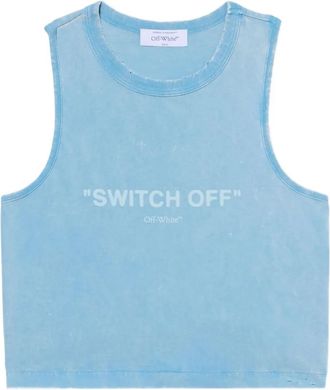 Off-white Switch Off cotton sleeveless tank top - Blue