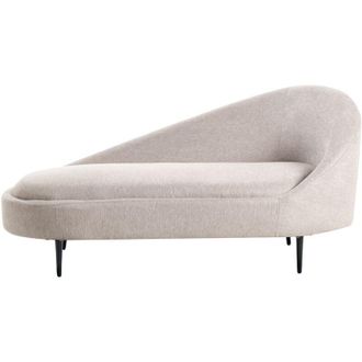 Beliani Right-Hand Chaise Lounge VALREAS Fabric Taupe