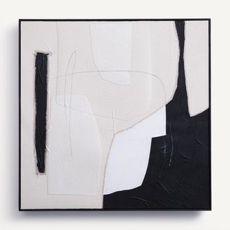 AM.PM Gecollageerde en beschilderde stoffen muurkunst, Snoh