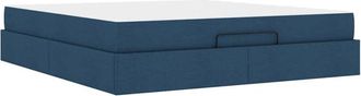 vidaXL Estructura De Cama Con Almacenamiento Azul 180 X 200 Cm Tela Vidaxl
