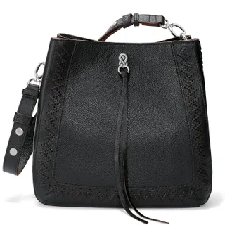 Brighton Womens Georgia Convertible Hobo Bag In Black