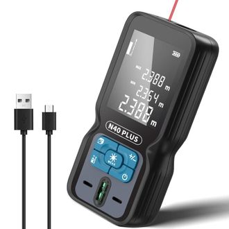 OEM Tel&eacute;metro Profesional, Tel&eacute;metro L&aacute;ser De 80 M Con Nivel De Burbuja, Tel&eacute;metro L&aacute;ser Recargable Por Usb Para Medici&oacute;n De Distancia/&aacute;rea/volumen/pitag&oacute;