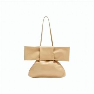 Jil Sander Sculptural Calf Leather Shoulder Bag With Oversized Bow Detail