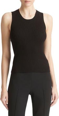 Vince Rib Scoop Neck Tank in Black at Nordstrom Rack, Size Medium