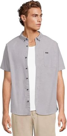 Rvca Thatll Do Shirt Mens Pavement Stretch Short Sleeve Button-Down DDR2103