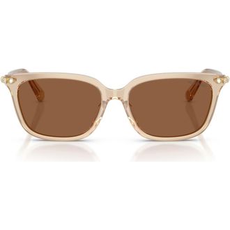 Swarovski 56mm Pillow Sunglasses in Milky Beige /Bronze at Nordstrom
