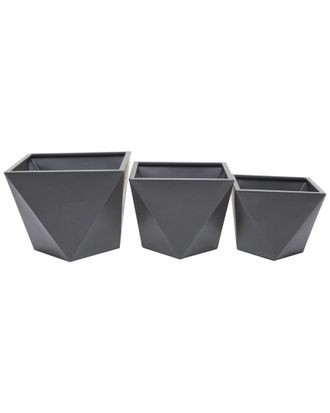 CosmoLiving by Cosmopolitan Cosmoliving By Cosmopolitan Set Of 3 Grey Planter