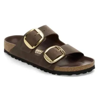 Birkenstock Arizona Big Buckle Oiled Leather - male - Birkenstock - Sliders - Brown - 5 UK - Shoes