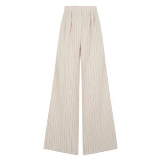 Max Mara Wide Trousers, female, Beige, Size: M Palazzo Trousers