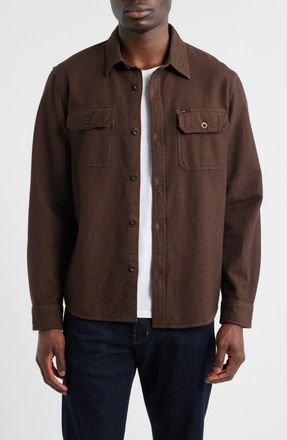 AG - Adriano Goldschmied Milland Relaxed Fit Utility Button-Up Shirt in Dark Chocolate at Nordstrom, Size Xx-Large