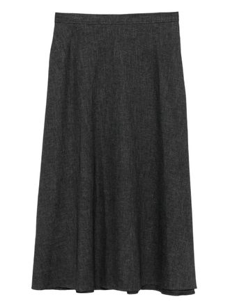 Vince wool-blend skirt - women - Linen/Flax/Viscose/Wool/Elastane - 12 - Grey